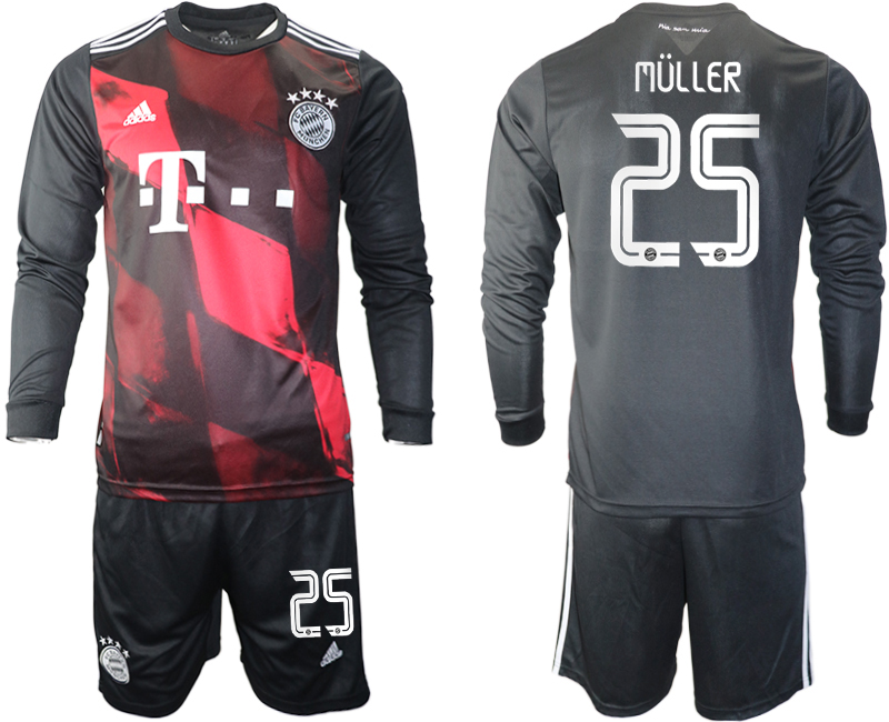 2021 Men Bayern Munich away long sleeves #25 soccer jerseys